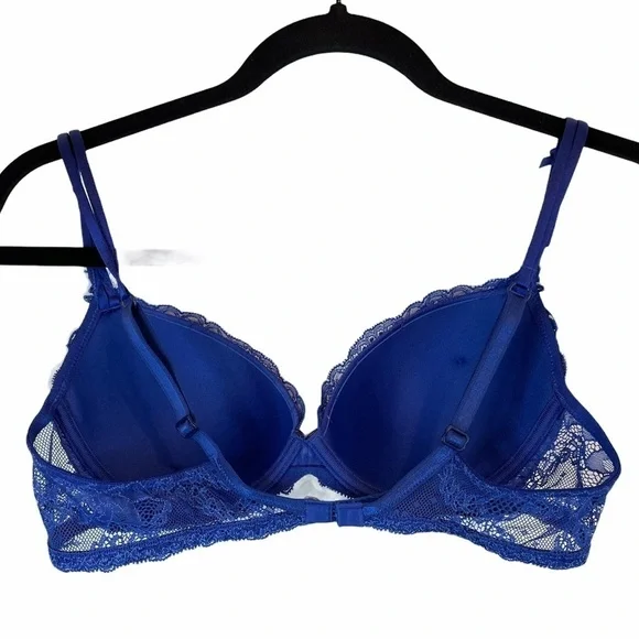 Lise Charmel Lace Floral Embroidered Blue Bra 34 C - Picture 10 of 10
